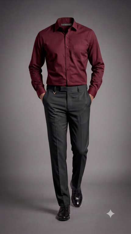 Maroon + Charcoal Grey